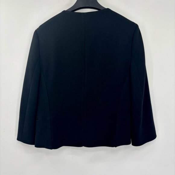 Judith  Charles Clea OpenFront Black Cropped Blazer Jacket Size 6 - Picture 7 of 9